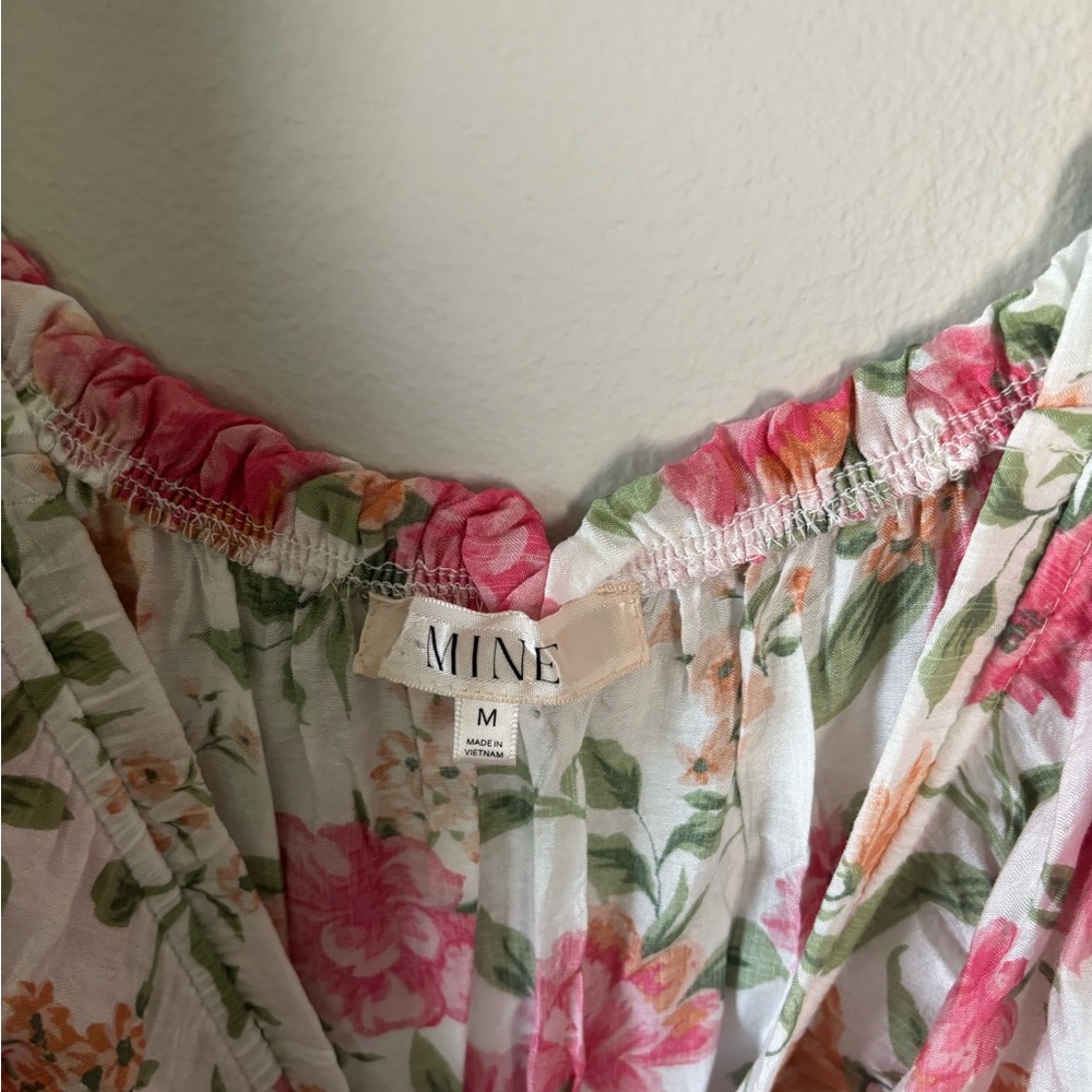 Mine Pink and Green Floral Robe Dress